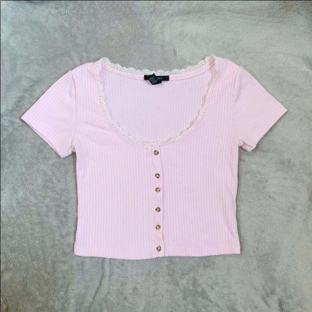Sold*****Baby Pink Vintage Crop Top